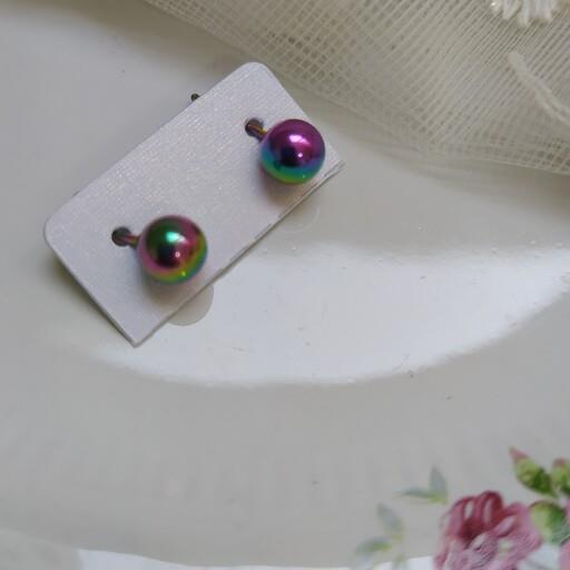 گوشواره میخی استیل هفت رنگ کوچولو و سبک کیفیت خوب